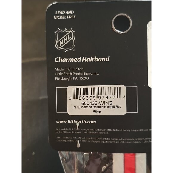 Detroit Red Wings Elastic Headband With Charms NEW - Picture 5 of 7